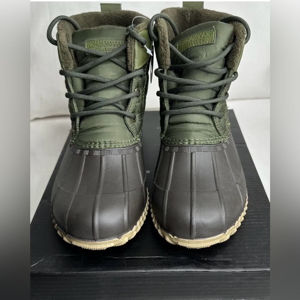 London Fog Winley Women's Water-Resistant Olive Nylon / BRO Cognac Duck Size 9m - Picture 6 of 8